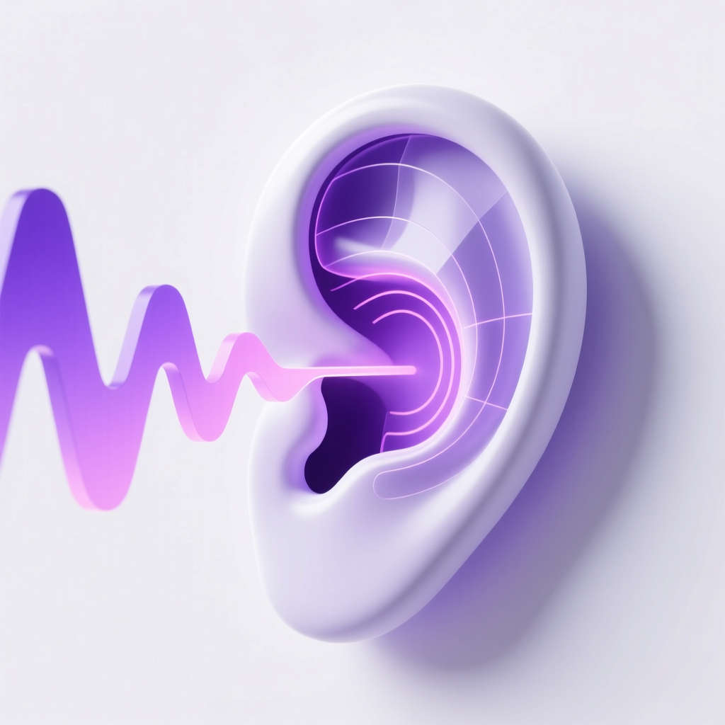 Voice cloning illustration — ear with sound waves